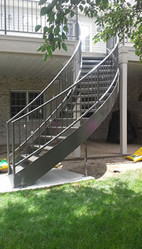 Deck Metal Curved Staircase